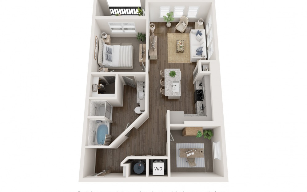 A4 one bedroom apartment in Orange City floor plan
